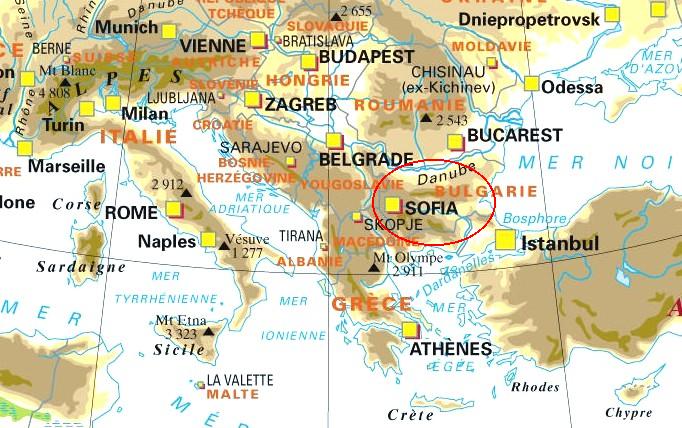  Carte de l'Europe du Sud-Est 